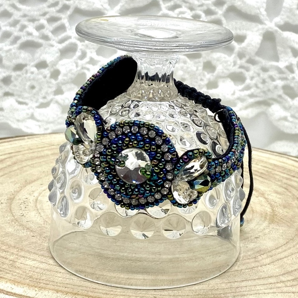 Pink Pewter Hand-Beaded Bracelet